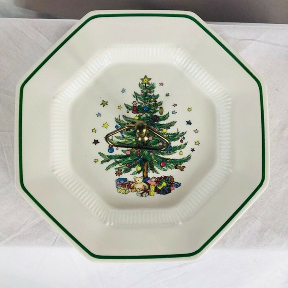 🎄Nikko Christmas Tree Serving Plate w/Handle🍪 - Picture 1 of 4